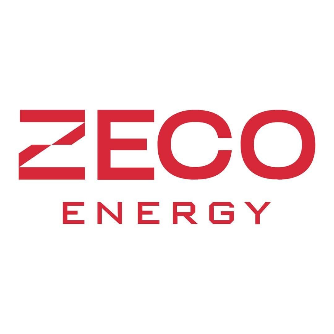 ZECO Energy logo in red letters on a white background.