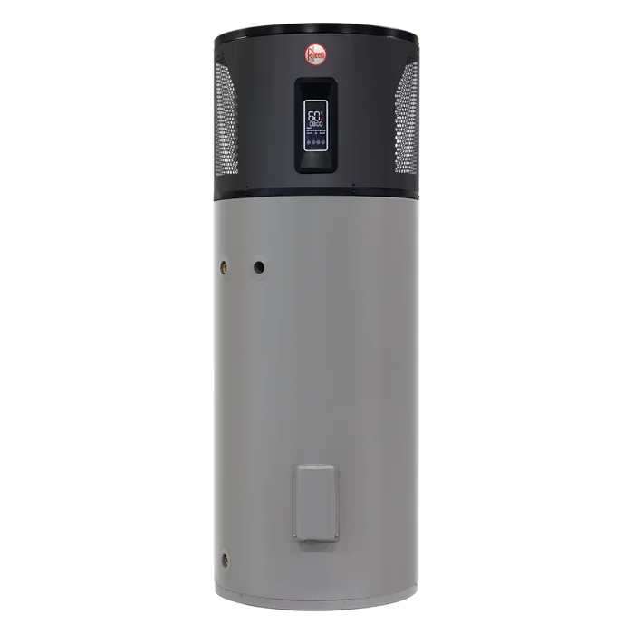 Rheem AmbiPower Wi-Fi 551E280NT. Representative current Rheem range photograph; tank heights may differ.