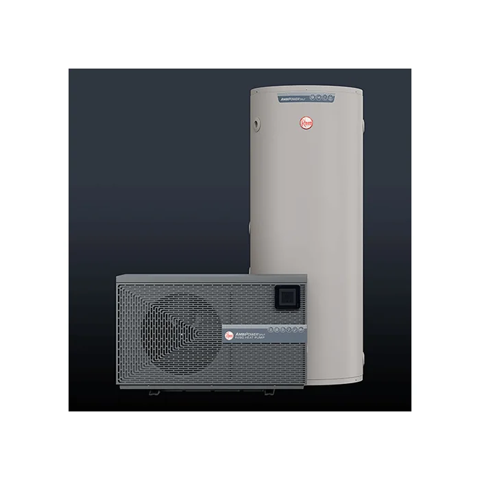 Rheem AmbiPower Split 315L VE. Representative current Rheem range photograph; tank heights may differ.