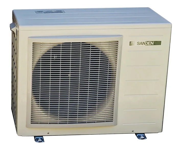 Sanden GAUS-160FQTD uses this shared GAU-A45HPD heating unit; its 160L tank and Wi-Fi controller are not shown.